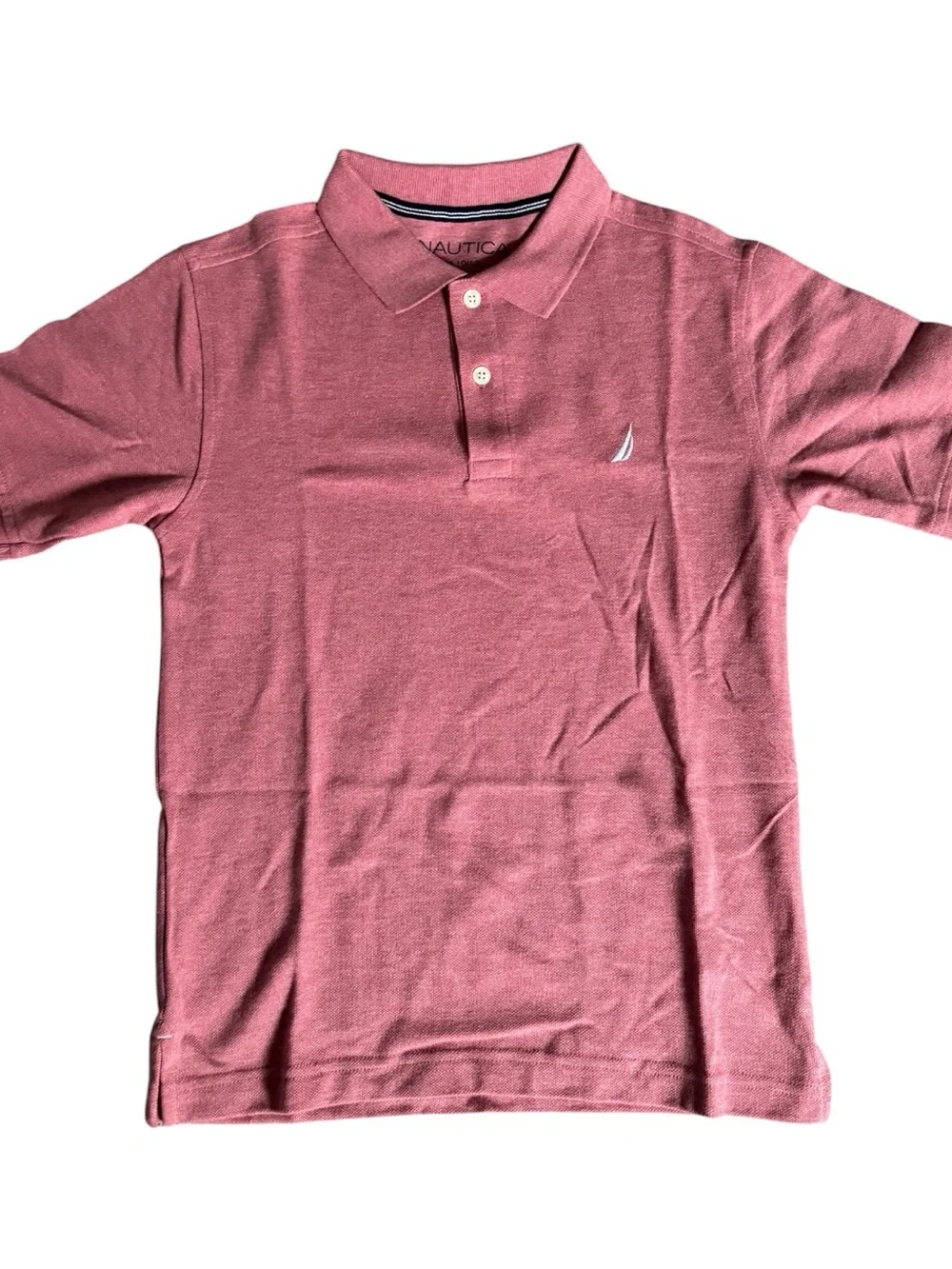 😎NWT Nautica Boys Youth Kids Pink Preppy Classic Short Sleeve Polo Shirt | 10